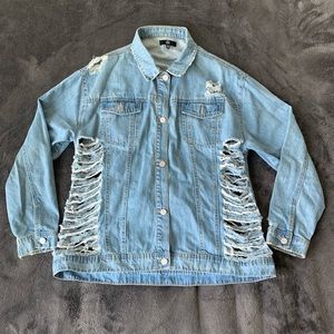 Custom Shredded Denim Jacket